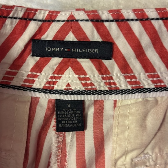 Tommy Hilfiger red and white striped shorts. Size 8. - Picture 3 of 10